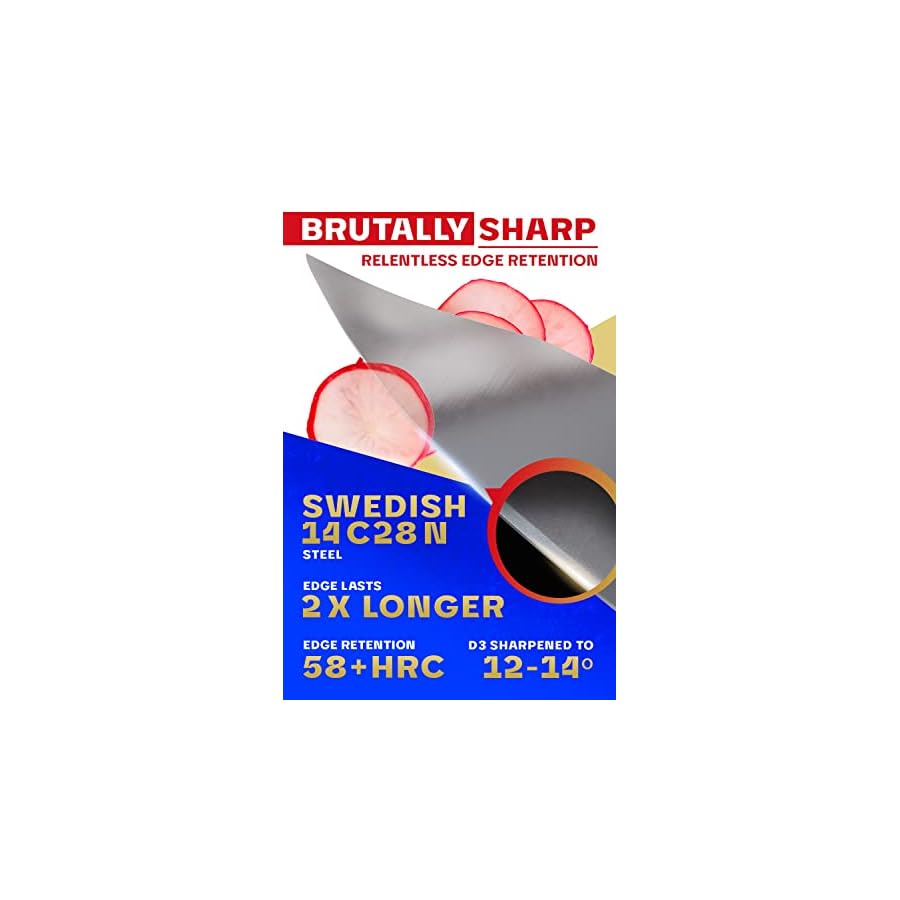 Dalstrong-Chef-Knife-8-inch-Centurion-Series-Premium-Swedish-14C28N-High-Carbon-Stainless-Steel-G10-Handle-Kitchen-Knife-Razor-Sharp-Chefs-Knife-Cooking-Knife-Sheath-Included Dalstrong Chef Knife - 8 inch - Centurion Series - Premium Swedish 14C28N High Carbon Stainless Steel - G10 Handle Kitchen Knife - Razor Sharp Chef's Knife - Cooking Knife - Sheath Included