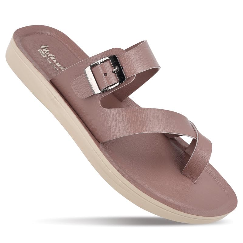 Image of WALKAROO Women Comfort Sandals|Adjustable Buckle Strap, Toe Loop Design, Soft Footbed, Lightweight Platform Sole|Casual Flats for office,Travel & all day use| WLR72048