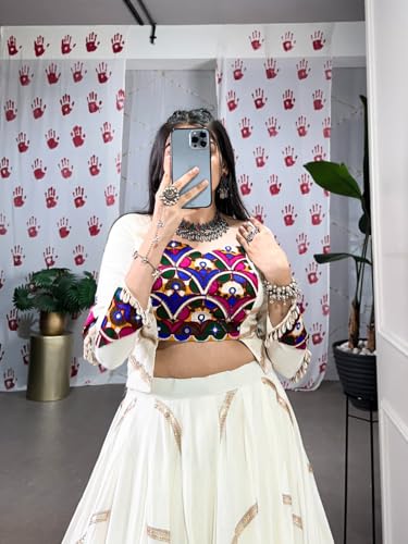 Indian Ready to wear Pure Rayon Navratri Chaniya Choli for Women Flared Lehenga with Stitched Blouse.3