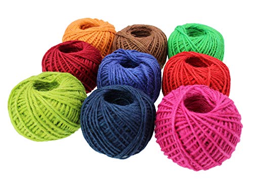 Pamir Tong Hemp Cord 2Mm Natural Jute String Twine Cord Gift Wrapping Twine Party Wedding Favors Diy (9 Colors 9 Roll) #TOP2