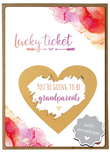 Image of Joli Coon Pregnancy announcement scratch card - You are going to be grandparents - Baby announcement with envelope - Dream