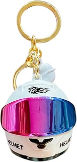 Motorcycle Helmet Keychain, Cool 3D Metal Mini, Luminous Keyring Ornament | 1.73×2.20×1.49in 3D Metal Motorbike Helmet Keyring for Men Father Boyfriends Car Lover Birthday Holiday Traveling