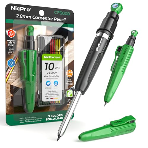 Nicpro 7-in-1 Magnetic Carpenter Pencil
