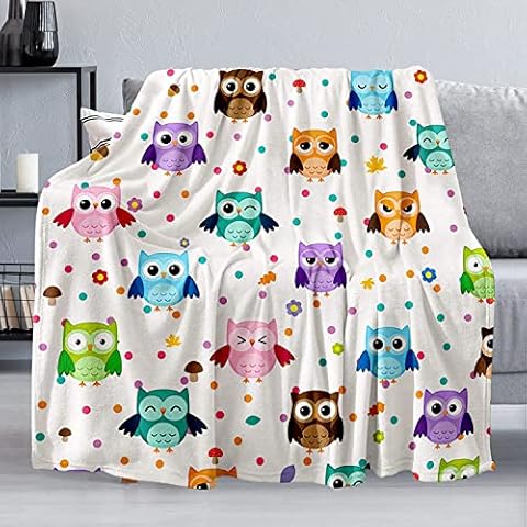 Owl Fleece Blanket by adyuveex Cover