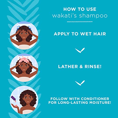 Wakati Sulfate Free Shampoo, 8 Ounce, Natural Hair Moisturizer, Long Lasting Frizz Control, Cleans Without Drying, Hair Detangler Clarifying Shampoo, Paraben Free, White #TOP4