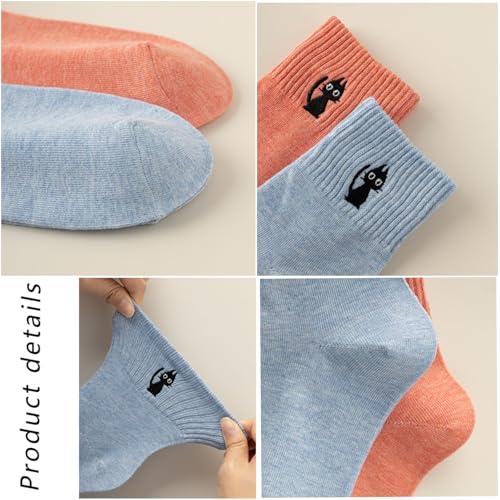 Women's Girls Novelty Funny Crew Socks,Crazy Cute Embroidered Pattern Ankle Sock Cotton,Women's Gift3