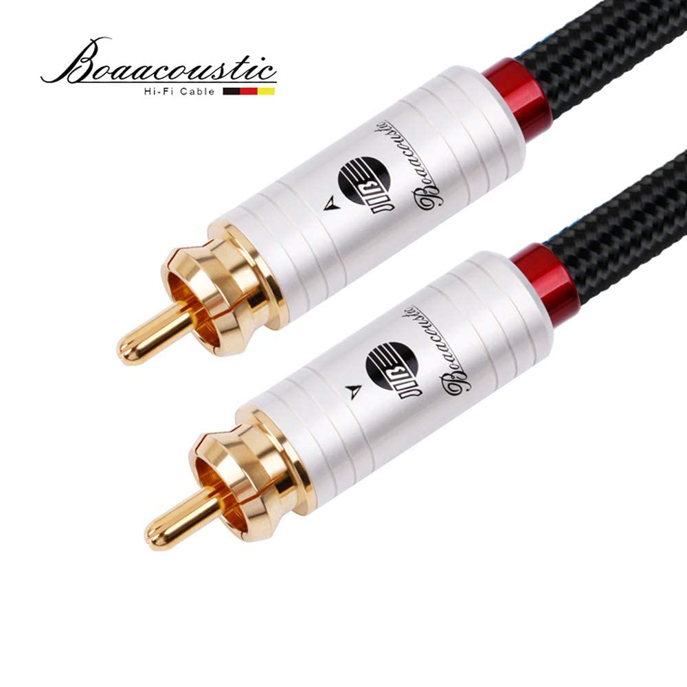 BOAACOUSTIC JIB Qualité Audiophile Cable Coaxial para Subwoofer, 1 RCA Cinch Macho a 1 RCA Cinch Macho, Cable de Audio adecuado para el hogar, teatro, TV, subwoofer, sistemas Hi-Fi 3m