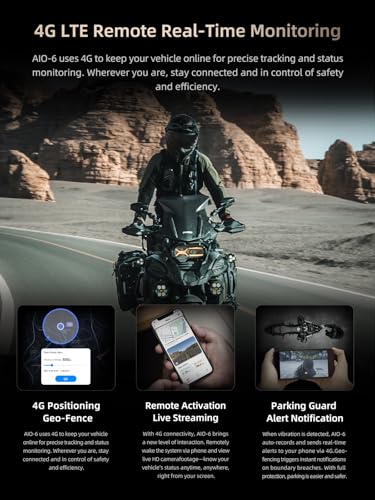Image of CHIGEE AIO-6 LTE 4G Motorcycle GPS Navigation with 6 inch Display, Smart Geo-Fence Security,SOS,2000nits,Motorcycle Carplay Android Auto, Real-time alerts, Electronic Fence, IP69 Waterproof