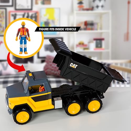 Image of Cat Construction Workforce Hauler Action Set, 18-Piece Kids Construction Toy Playset with Freewheeling Hauler Truck, Lights & Action-Activated Sounds, 4-Inch Figure, Tools & Accessories, Ages 3+