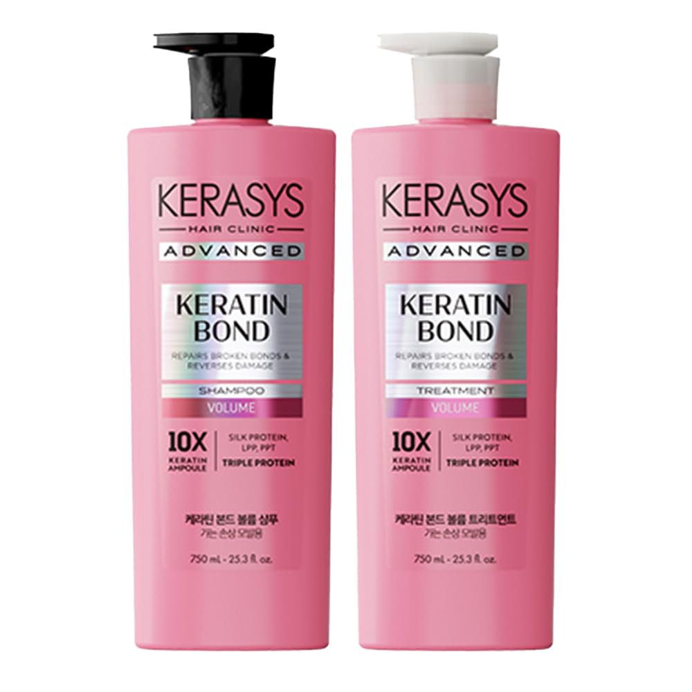 Kerasys Advanced Keratin Bond Shampoo and Treatment Set 20.2 fl oz / 600 ml (Volume)