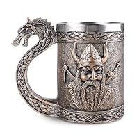 Wikingerschiff Drakkar Bierkrug Edelstahleinsatz, Wikinger-Becher, Nordischer Wikinger-Bierkrug, wikinger geschenke für männer Geeignet für die Sammlung Sammlungen, Geschenke zum Vatertag(Stil-1)