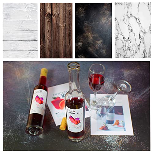 shengzkc Marmor-Hintergrund Fotopapier, 4 Stück, 53 x 85 cm, flach, doppelseitig, für Lebensmittel, Schmuck, Tisch-Blog Bilder, Requisiten Cover