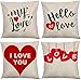 4pcs Lettre Amour Motif Taie d'oreiller Phrase d'amour Housse De Coussin d'impression Recto-Verso, Housse De Coussin De Décoration De Canapé Et De Bureau, Cadeau pour Amoureux 45cmx45cm Style-4