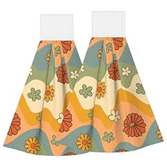 Retro 70s Groovy Waves Daisy Floral