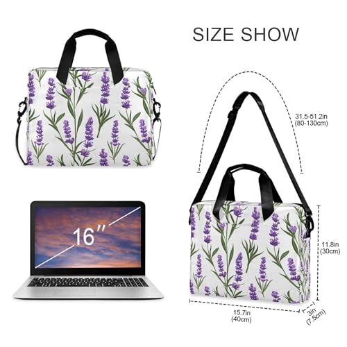 Maletín para portátil con estampado floral lavanda, 13-15.6 pulg miniatura 4