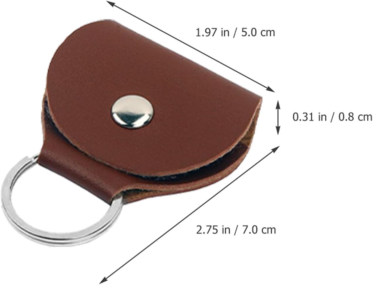 12pcs PU Leather Guitar Pick Holders with Keyring for Travel image 2