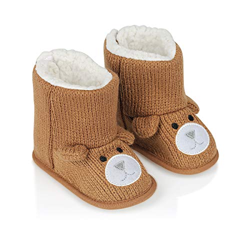 HUGMO Bear Baby Happy Fleecy, Warm Boots/Slippers (14, Brown) - See Size Chart in Photos