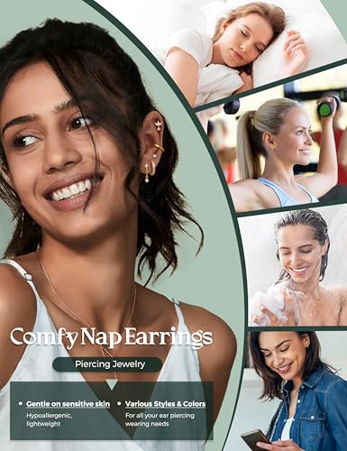 JeryWe 16G Cartilage Earrings for Women Flat Back Earrings Hypoallergenic Surgical Steel Small Flatback Stud Hoop Cartilage Earring Stacks Helix Conch Tragus Daith Piercing Jewelry 12 PCS(Single)4