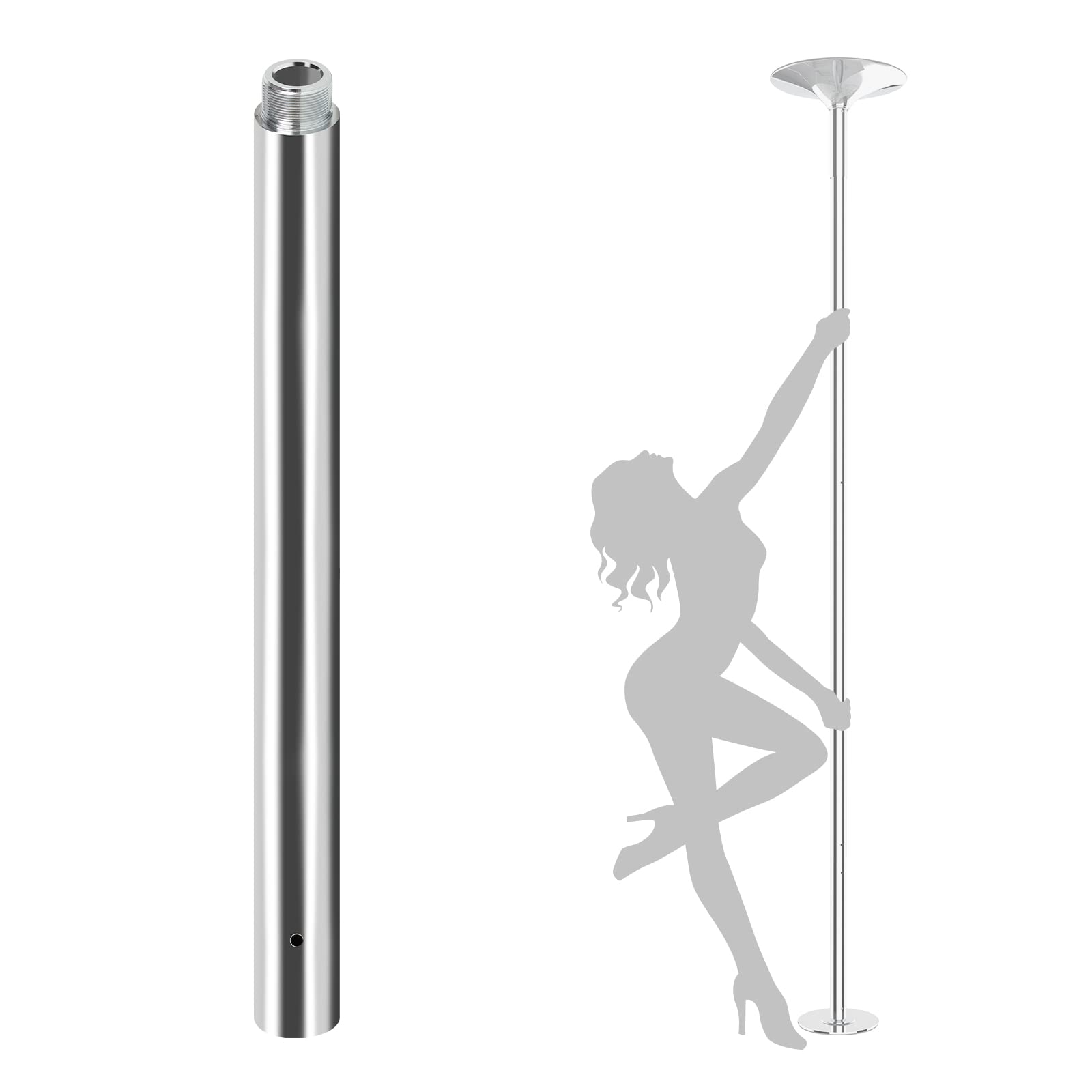 Leogreen 500mm Extensión de Barra de Baile, Tubo de Extensión para Pole Dance Profesional 45mm