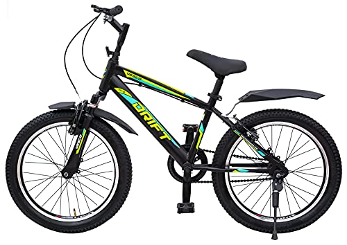 Image of VESCO Drift 20T Kids Semi-Fat Tyre Cycle for Boys | Single Speed | Front Suspension | Frame 12.5 Inch | Ideal for : 7 to 10 Years Kids Bike (Green)