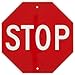 Brady 95043 18" Width x 18" Height High Intensity Reflective Aluminum, White on Red Traffic Signs, Legend "Stop"