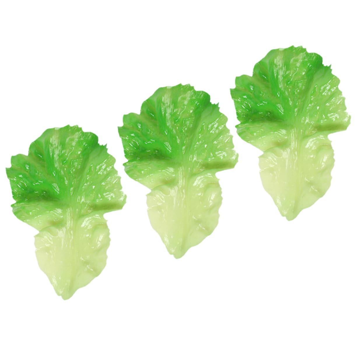 ERINGOGO 3pcs Lifelike Artificial Lettuce Leaf Decoration Realistic Fake Vegetable Model for Home Kitchen Photography Props Material for Creative Display