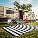 Strickland Home Outdoor Rug Waterproof 5 x 8 ft, Reversible Plastic Straw Rug for Patio, Large Outdoor Carpet for RV, Patio, Camping, Backyard, Deck, Picnic, Beach, Black & White