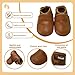 Mejale Baby Soft Soled Leather Moccasins Anti-Slip Infant Toddler Shoes First Walkers(Brown,12-18 Mos/5.5in)