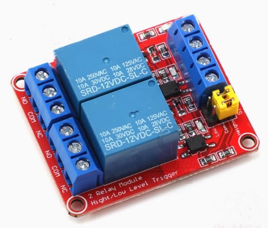 Relay Module with high and Low Level Trigger Development Board, optocoupler Isolation [(2 Channel 12V red Board)(3Pcs)]