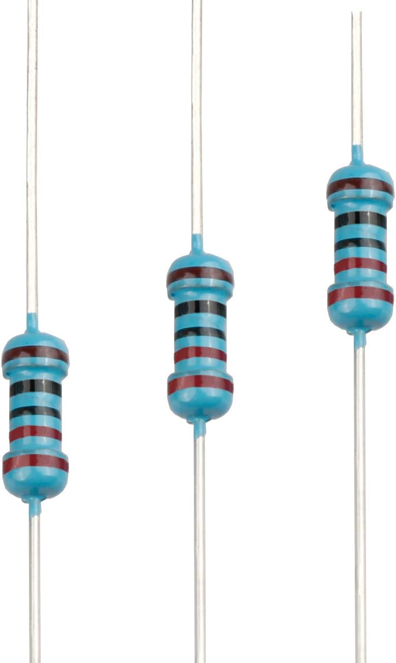 EDGELEC 100pcs 220 ohm Resistor 1/4w (0.25 Watt) ยฑ1% Tolerance Metal Film Fixed Resistor, Multiple Values of Resistance Optional