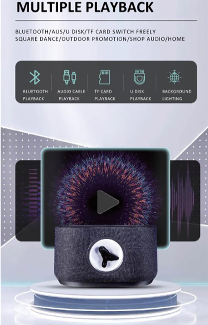 Altavoces de Fluido magnético, Altavoces funcionales visuales Inteligentes, Altavoces Bluetooth multifuncionales para el hogar, adecuados para el hogar y la Oficina (Silver)