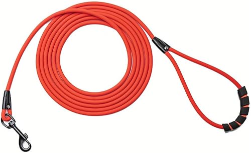Tockfit Waterproof Dog Leash Durable Outdoor Training Recall Long Lead 5FT 10 FT 20FT 30FT Great for Training, Beach,Tie Out, Yard, Play, Camping （10FT Cherry Red）
