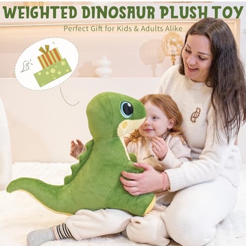 Jrystar Weighted Dinosaur Stuffed Animal, Large Dinosaur Plush Toys, 24" 4.4lbs Weighted Dino Plush, Big Stuffed Dino Plushie Gifts for Kids Boys Girls on Birthday Children's Day Christmas - Image 6