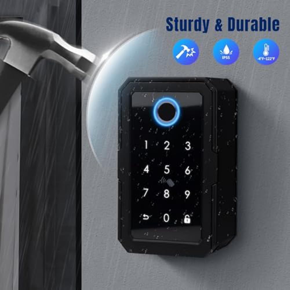 sunmin Smartkey, cassetta di sicurezza domestica, fili, , cassetta delle chiavi elettronica, app, codice digitale, cassaforte Bluetooth per host, durevole, facile da usare