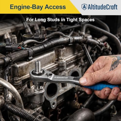 AltitudeCraft 17-Piece Metric Pass-Through Socket Set for Long Studs - 1