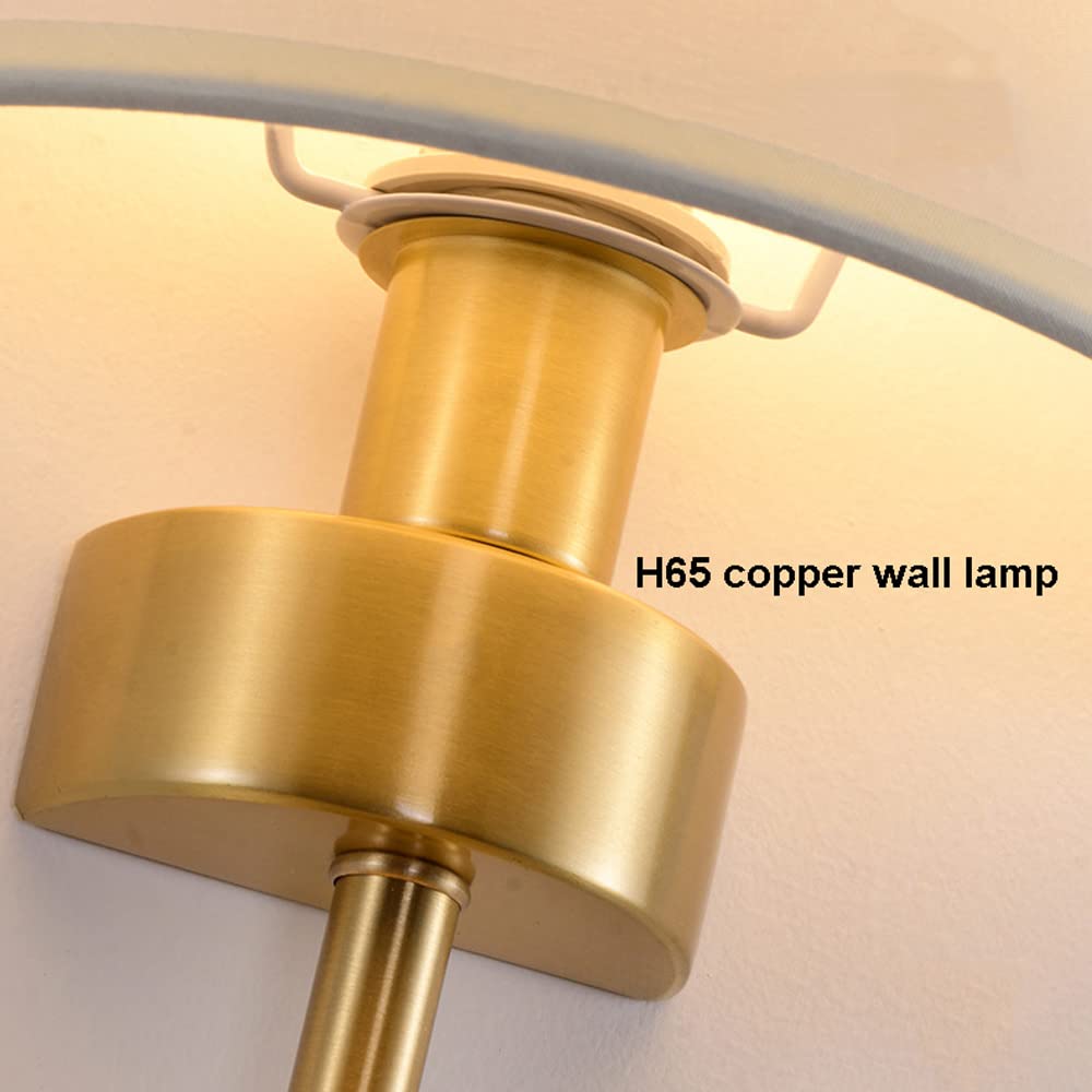 Zestaw 2 klasycznych lamp ściennych z tkaniny miedzianej, dekoracyjne oświetlenie do salonu, sypialni, korytarza, hotelu, gniazda E14
