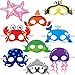 Ocean Animals Felt Masks Sea Animal Masks for Under The Ocean Themed Birthday Halloween Dress Up Costume Party Supplies (18 Pieces)