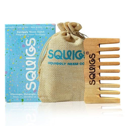 Peine Squigs Beauty Neem de madera para cabello miniatura 1
