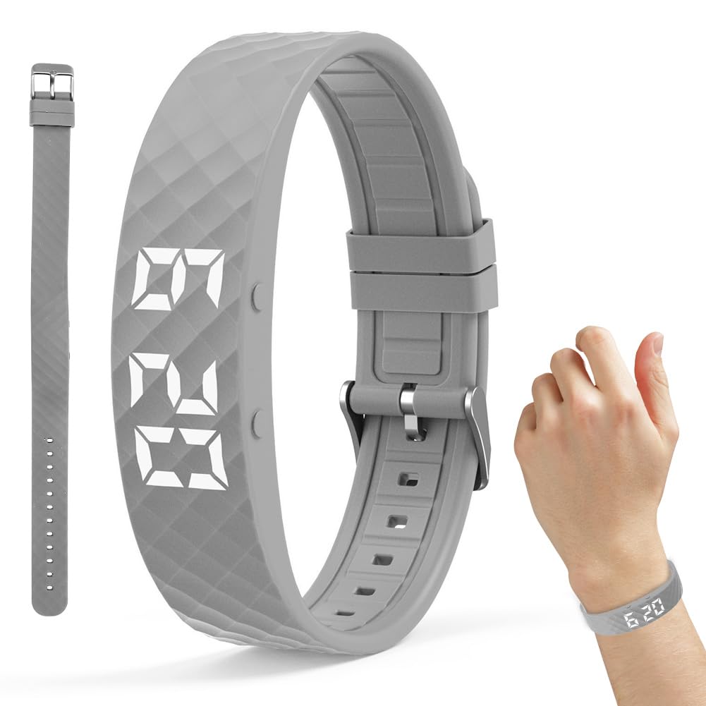 Bawetech Bracelet Reveil Vibrant, Bracelet Reveil, Réveil Silencieux | 2026 Nouveau Reveil Jusqu'à 10 Alarmes Personnelles, Montre de Réveil avec Vibration Douce pour Adultes
