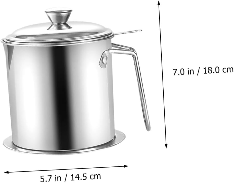 SOLUSTRE 1pc Versatile Oil Filter Pot Oil Drain Stainless Steel Strainer Can for Cooking