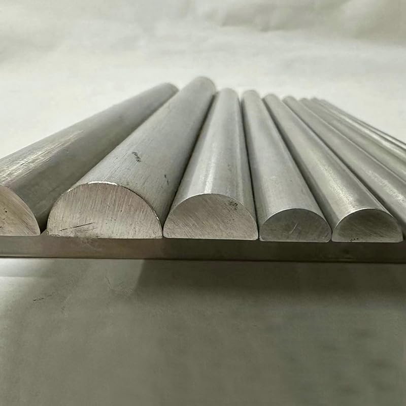 Tige en forme de D en acier inoxydable 304 tige solide semi-circulaire pour le travail du bois, la fabrication de bricolage, le traitement des écrous et des tours (Silver, 20 Piece/2MMX4MMX50CM)