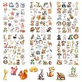 Deepton Glitzer Sticker Kinder Tiere, 6 Pcs Tier Sticker Glitzer Über 150 Motiv, Holografische Stickers mit Glitzereffekt, Glitzersticker für Jungen, Mädchen, Basteln,Schulbedarf, DIY Scrapbooking