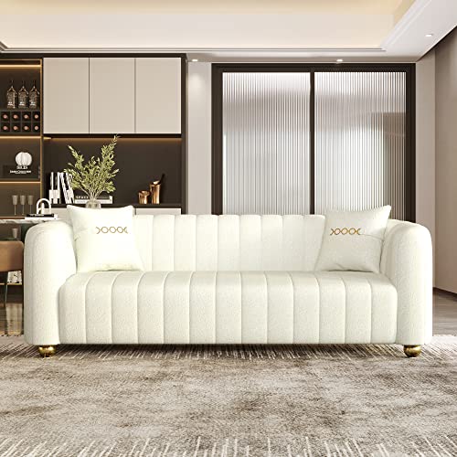 ANTTYBALE 83'' Sofa for Living Room Modern Teddy Short Plush