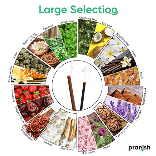 Pranish Pack Of 15 Incense Sticks - Frankincense And Myrrh 11 Inch Incense Stick - Relaxing Scents For Positive Vibes, Safe And Long-Lasting Aroma, For Friends #TOP2