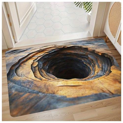 Lanenow Optical Illusion Rug, 3D Rugs Optical Illusion Non-Slip Visual