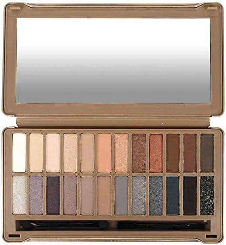 BYS Nude Exposed Eyeshadow Palette, 24 Colors in Tin Kit with Mirror - Highly Pigmented Matte & Metallic Shades