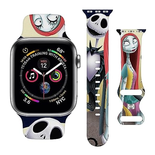 Correa de dibujos animados compatible con Apple Watch Band de 38 mm, 40 mm, 41 mm, 42 mm, 44 mm, 45 mm, 49 mm, correas deportivas ajustables reemplazables de silicona suave impresa para iWatch Ultra