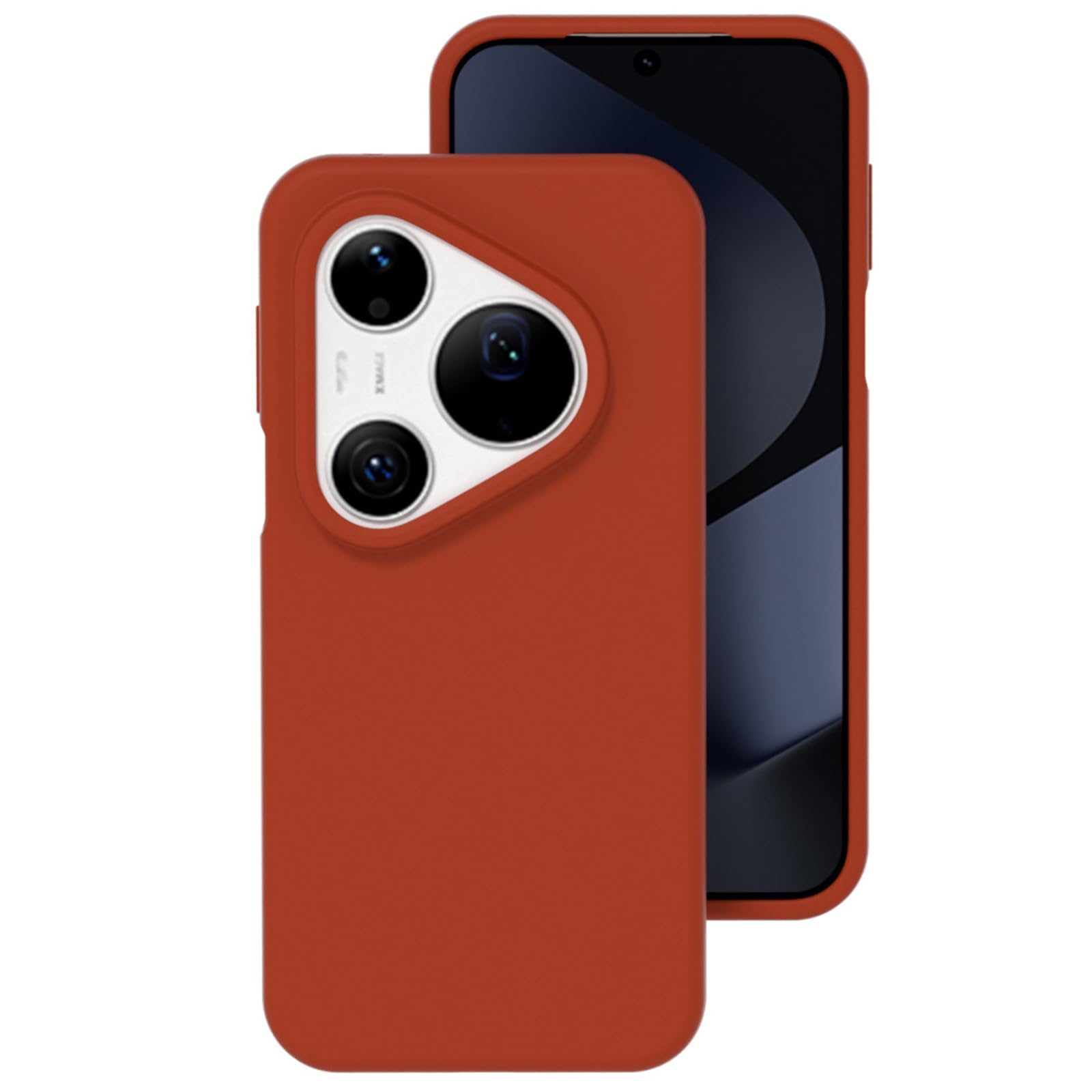 Coque Huawei Pura 90 Pro Max en silicone liquide marron pour charge sans fil