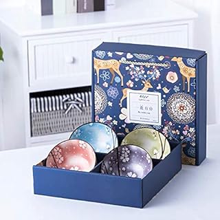Japanese Style Rice Bowl Gift Set (Set of 4) - UK Seller, Fast Delivery