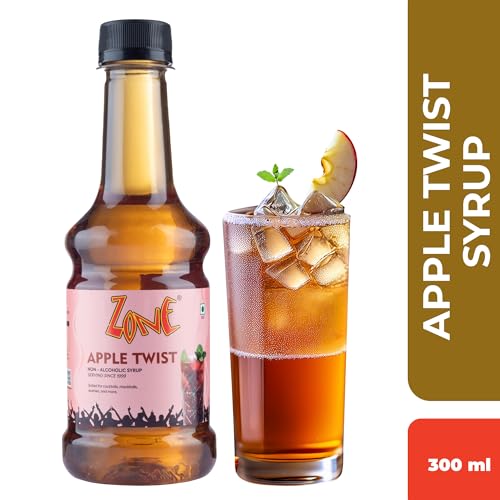 Image of Zone Apple Twist Flavoured Syrup 300ml | Tangy Apple Notes for Mocktails, Cocktails, Lemonades, Iced Teas & More | 12+ Flavours